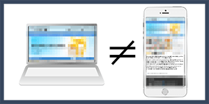 パソコン向けとモバイル向けのコンテンツは同じ内容か